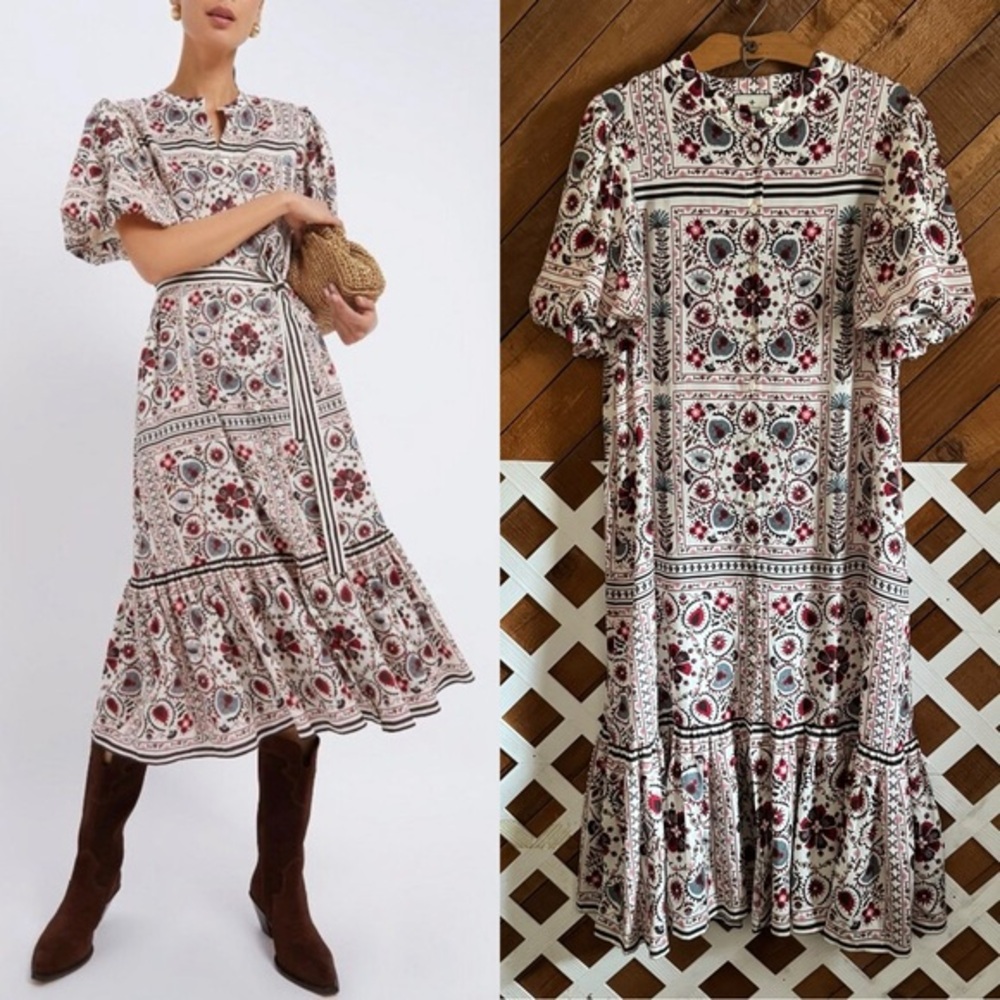 Tuckernuck floral Lewis patchwork dress size Large, NO BELT